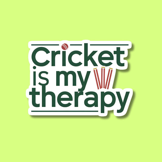 Cricket Is Therapy Sticker