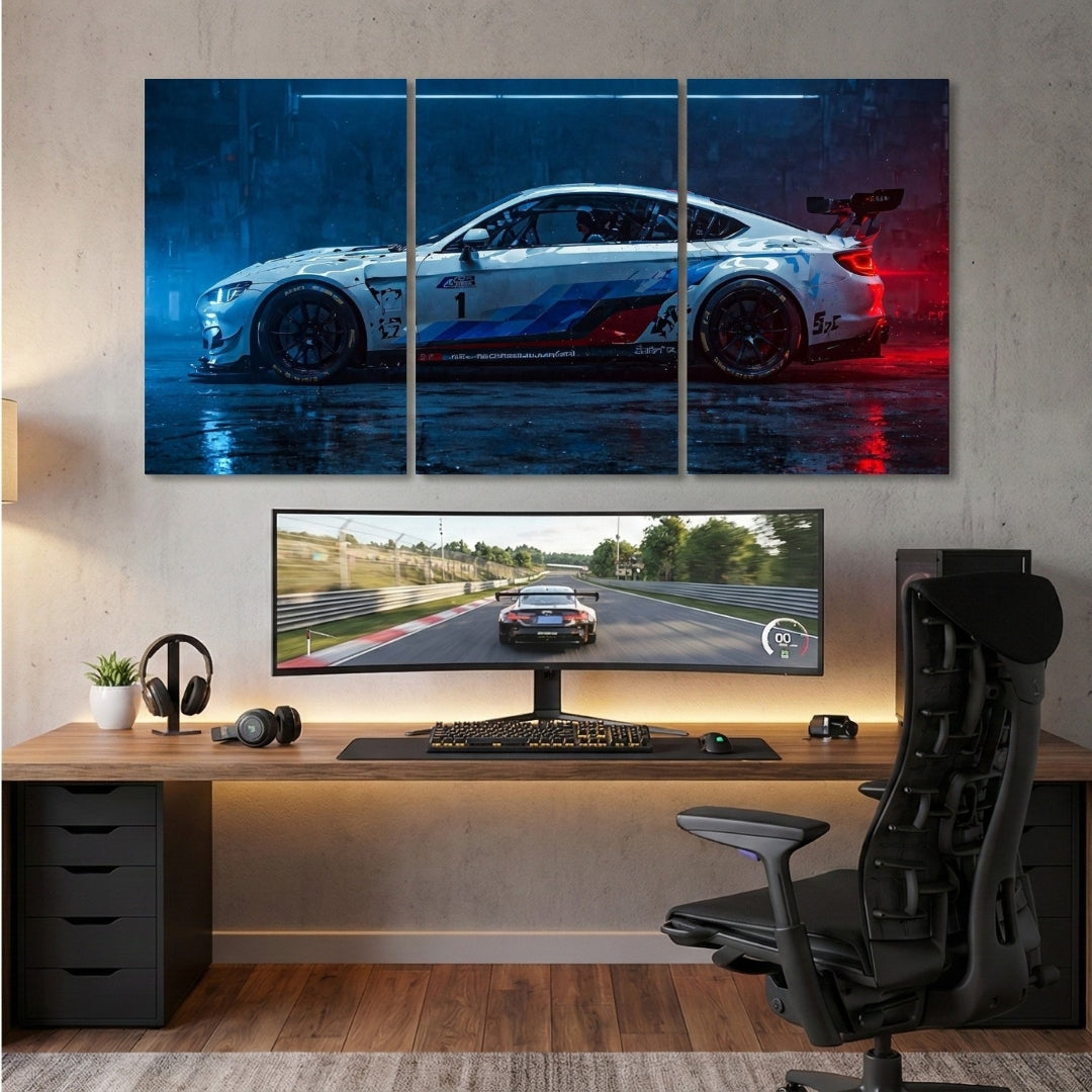 BMW M5 3 Panel Wall Frames | Premium Car Wall Art | 4K Waterproof & Fade-Proof Automotive Decor for Gaming Room, Office & Bedroom