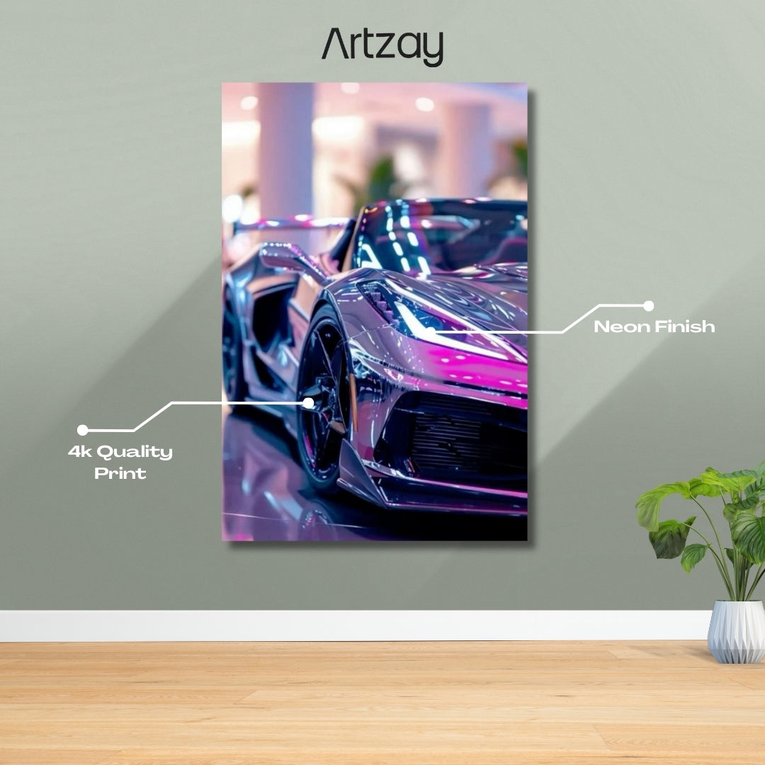 Chevrolet Corvette C8  Headlights Neon Poster – Iconic Glow Edition | 4K Print