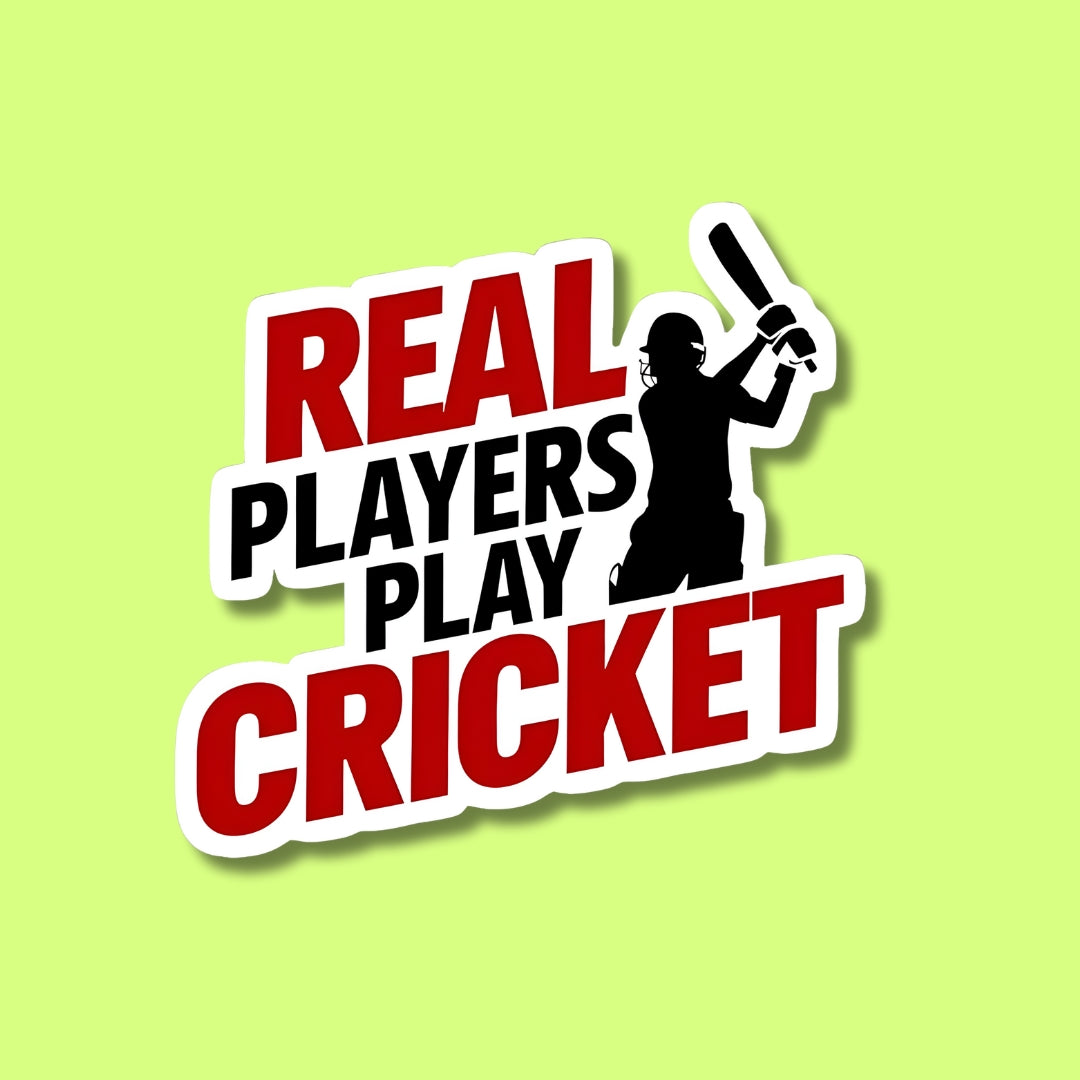 Real Players Play Cricket Sticker