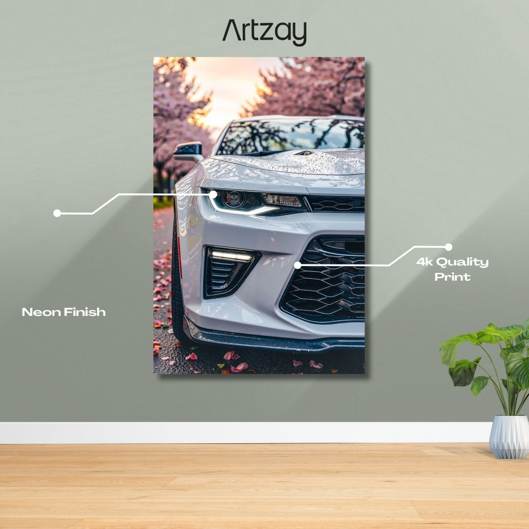 Chevrolet Camaro Headlights Neon Poster – Iconic Glow Edition | 4K Print