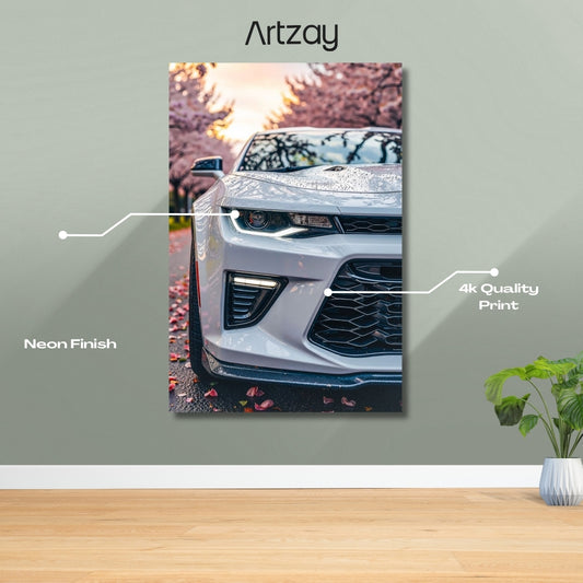 Chevrolet Camaro Headlights Neon Poster – Iconic Glow Edition | 4K Print