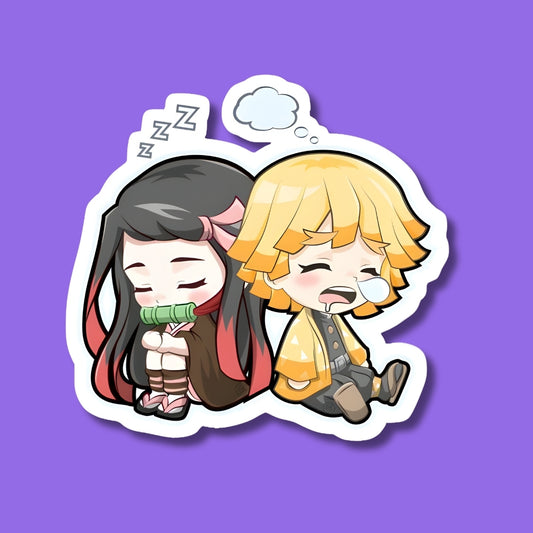 Zenitsu & Nezuko Chibi Sticker
