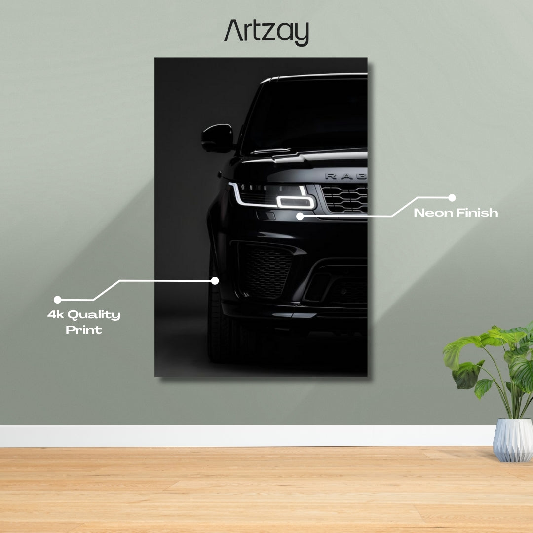 Range Rover Sport Headlights Neon Poster – Iconic Glow Edition | 4K Print