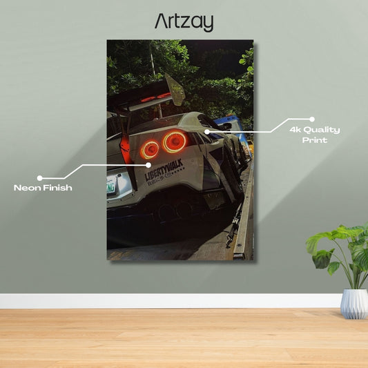Nissan GT-R Rear lights Neon Poster – Iconic Glow Edition | 4K Print