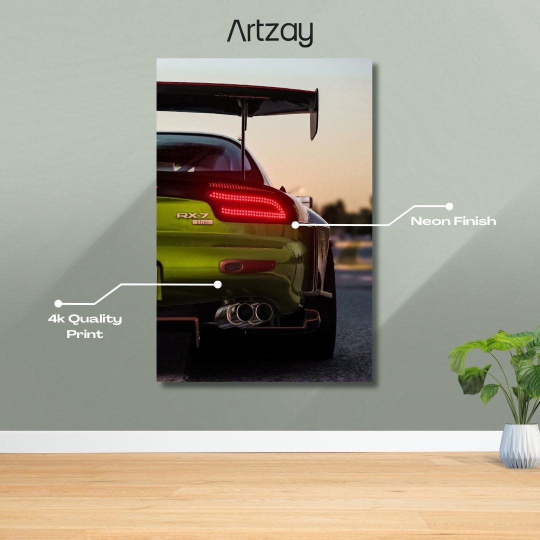 Mazda RX-7 Rear lights Neon Poster – Iconic Glow Edition | 4K Print