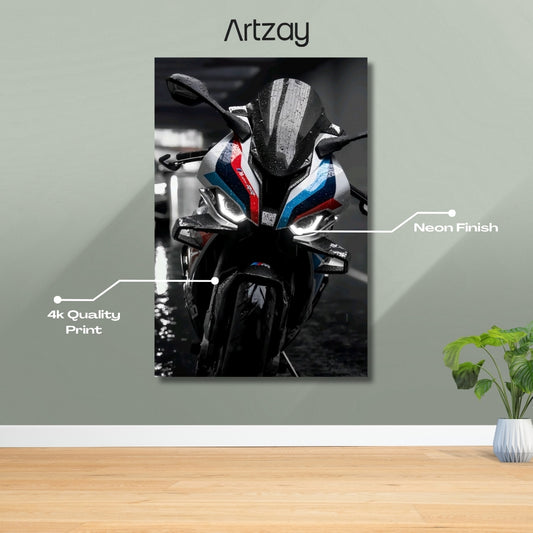 BMW S 1000 RR Headlights Neon Poster – Iconic Glow Edition | 4K Print