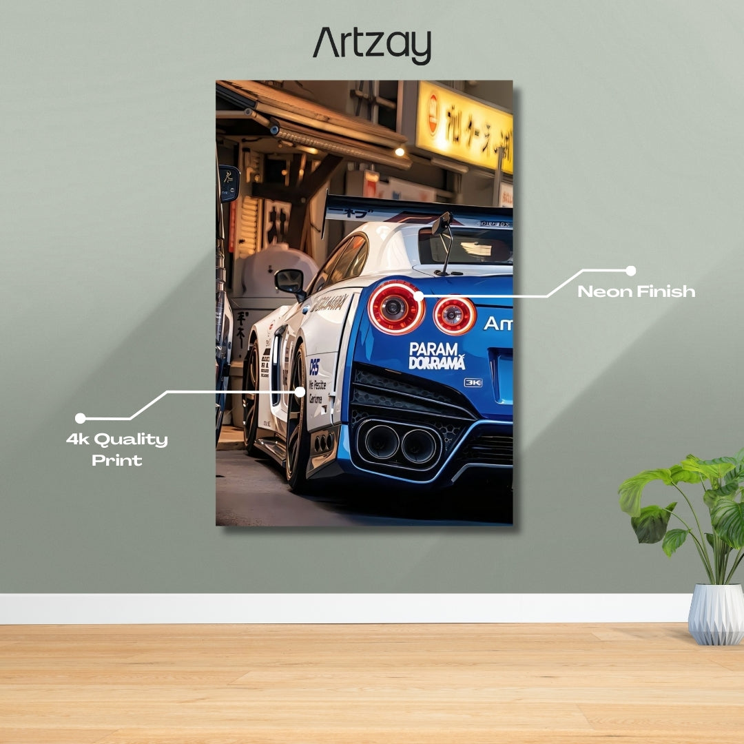 Nissan Skyline GT-R Rear lights Neon Poster – Iconic Glow Edition | 4K Print