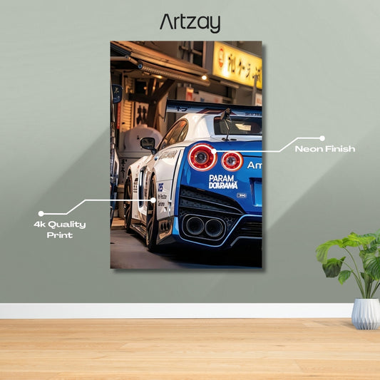 Nissan Skyline GT-R Rear lights Neon Poster – Iconic Glow Edition | 4K Print