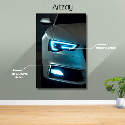 Audi A6 Neon Poster – Iconic Glow Edition | 4K Print