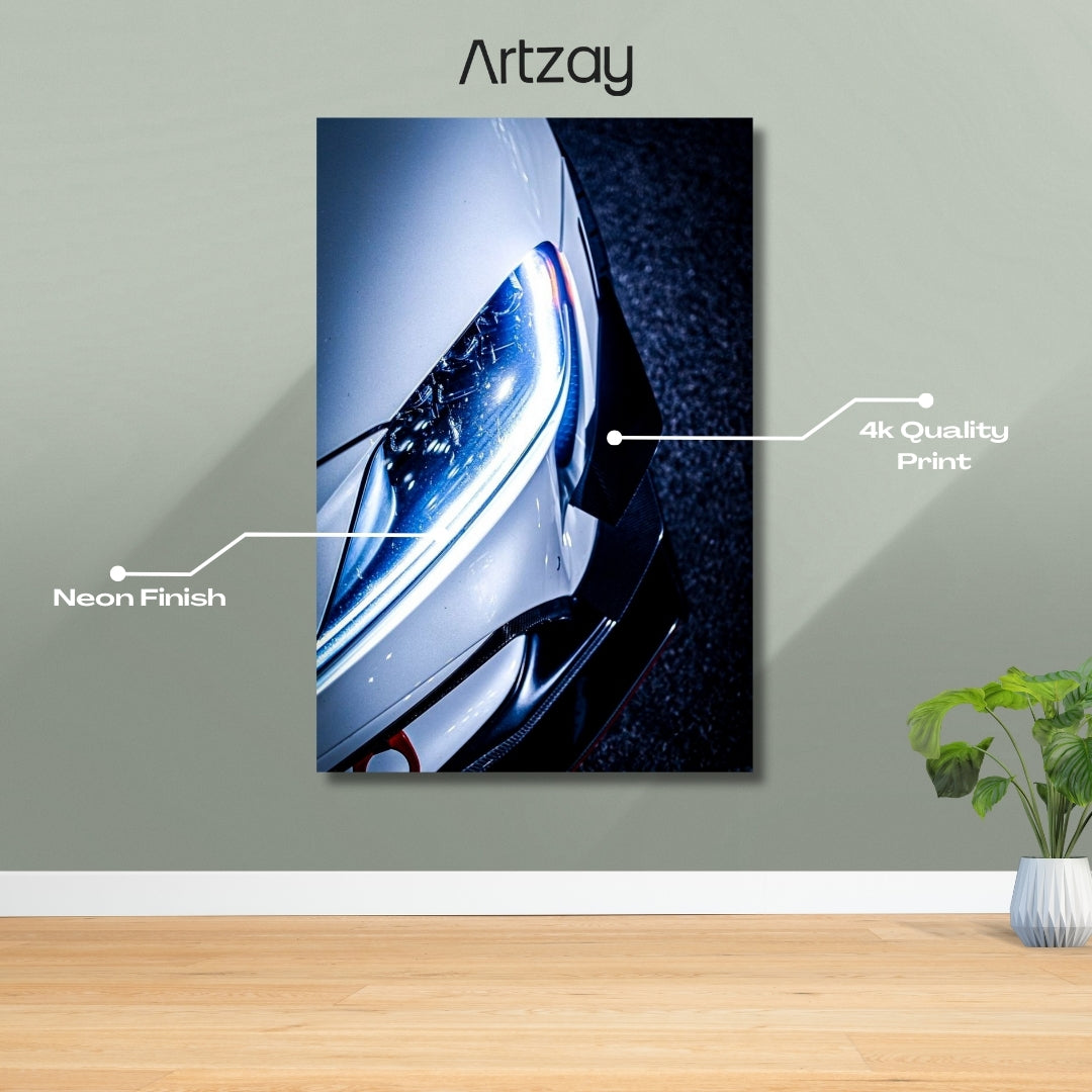 Toyota Supra Headlights Neon Poster – Iconic Glow Edition | 4K Print