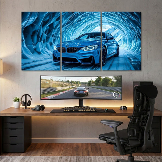BMW M5 Front 3 Panel Wall Art | Luxury Car Wall Frames | 4K Waterproof & Fade-Proof Automotive Decor for Gaming Room, Office & Bedroom