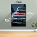 Porsche 911 Tail Light Half Neon Poster – Iconic Glow Edition | 4K Print