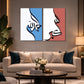 Minimal Allah & Muhammad Islamic Calligraphy 2 Panel Wall Art – Modern Arabic Decor