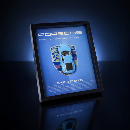 Porsche 911 GT3 RS 3D Car Frames Original Metal Diecast Cars I Car Wall Decor